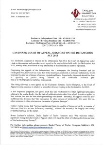 Defamation Act 2013