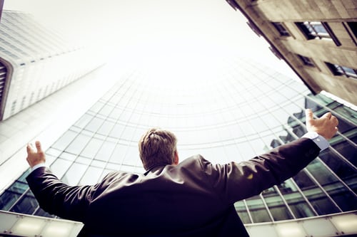 photo of a businessman in the city