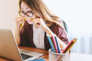 photo of asian female student studying