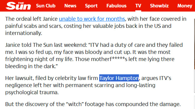 Janice Dickinson vs ITV