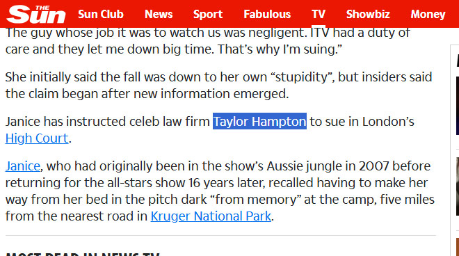 Janice Dickinson vs ITV